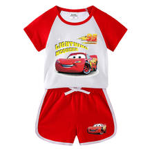 Disney children's suit summer clothes car story children's clothing short-sleeved T-shirt   shorts casual two pieces 2024 - buy cheap