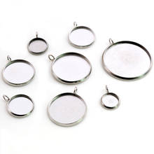 8/10/12/14/16/18/20/25mm Inner Size Stainless Steel Simple Style Cabochon Base Cameo Setting Charms Pendant Tray 2024 - buy cheap