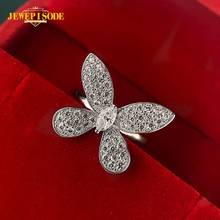 Jewepisode Luxury 100% 925 Sterling Silver Butterfly Marquise Created Moissanite Full Gemstone Ring Women Wedding Fine Jewelry 2024 - buy cheap