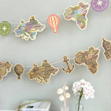 9pcs Ancient World Mainland Map Paper Flags Garland Banner Bunting Kids Birthday Chirstmas Party Boy Girl Decoration for Home 2024 - buy cheap