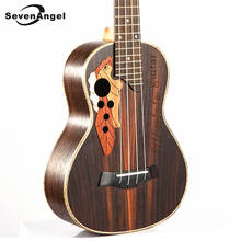 Sevenangel ukelele elétrico de 4 cordas, ukelele jacarandá com buraco e som de uva, mini guitarra havaiana 23 por cabo, com captador 2024 - compre barato
