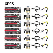 6pcs VER009 USB 3.0 PCI-E Riser VER 009S Express 1X 4x 8x 16x Extender pcie Riser Adapter Card SATA 15pin to 6 pin Power 2024 - buy cheap