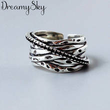 DreamySky-Anillo de plata de primera ley para mujer, sortija ajustable, plata esterlina, Color geométrico, Irregular, para regalo 2024 - compra barato