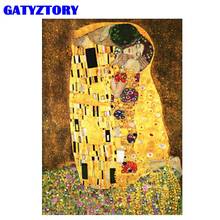 Gatyzance imagem a óleo por números, pintura para decoração de casa, presente exclusivo, pigmento acrílico artesanal, tela para colorir, parede de casa, foto 2024 - compre barato