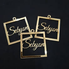 12PCS Customized Laser Cut Baby Name Square Decoration for Babyshower Baptism Christening Tags Bags Favor 2024 - buy cheap