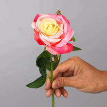 10 шт./лот имитация розы одиночный Шелковый цветок розы венок имитация розы на День святого Валентина свадебное украшение цветы 2024 - купить недорого