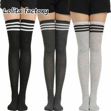 Meias japonesas femininas jk, uniforme, estudantes, meias acima do joelho 2024 - compre barato