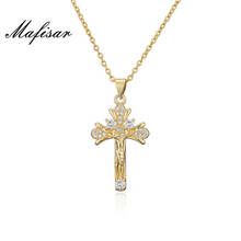 Mafisar-collar religioso con forma de cruz de Jesús para hombre y mujer, colgante con forma de cruz de oro, joyería de moda, regalo, 20699 2024 - compra barato