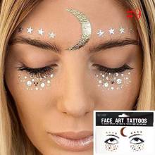 1pack Face Tattoo Sticker Bling Bling Jewelry Face Eyes Star Moon Freckle Beauty Makeup Sticker Body Art Paint Temporary Tattoo 2024 - buy cheap