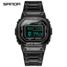 SANDA Outdoor LED Digital Sports Watches Men Stainless Steel Top Brand Luxury Time Zone Waterproof LED Electronic Digital Watch 2024 - buy cheap