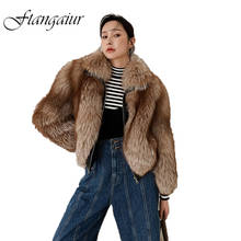 Ftangaiur 2021 New Winter Import Fox Fur Coat Weave Whole Skin Thick Female Fox Coats Women Long Sleeve Short Natural Fur Coats 2024 - buy cheap