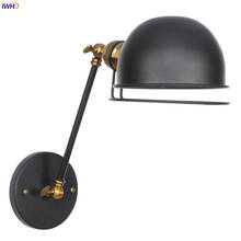 IWHD Black Single Arm Retro Wall Lights For Home Lighting Bedroom Stair Mirror Light Loft Decor Industrial Vintage Wall Lamp 2024 - buy cheap