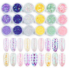 Красочные Блестки для ногтей хлопья Блестки для ногтей DIY дизайн УФ Гель-лак 3D украшение для ногтей 2024 - купить недорого