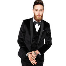 ANNIEBRITNEY Black Shawl Lapel 3 Piece Formal Men Suit Slim Fit Men 2020 Groom Wedding Tuxedo Custom Prom Wedding Formal Suit 2024 - buy cheap