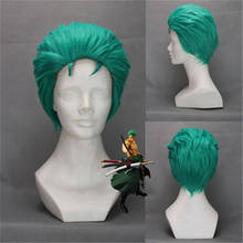 Roronoa Zoro Comic Cosplay Wigs Anime ONE PIECE Slicked-back Green Short Layer High Temperature Fiber Hair Wig + Wig Cap 2024 - buy cheap
