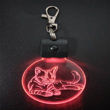 Sleeping Cat KeyChain 3D ABS Arylic Night Light LED Magical Table Lamp Lighting Colors Decoration Gift With li Battery Dropship 2024 - buy cheap