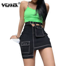 Denim Skirts Women Casual Mini Pencil Skirt Summer Bodycon female Basic Pocket Skirt High Waist All-matched Black Jeans Skirts 2024 - buy cheap