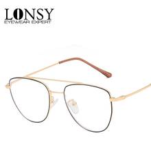 LONSY Classic High Quality Meta Frame Retro Myopia Prescription Glasses With Degree Women Men Optical Eyeglasses Frames With Box 2024 - buy cheap