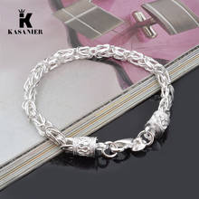 Pulsera de plata para hombre, brazalete de moda con cadena de Color plateado, dorado y negro, ideal para ir a banquetes, fiestas, festivales, joyería para hombre 2024 - compra barato