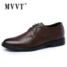 MVVT Plus Size Genuine Leather Dress Shoes Fashion Pointed Toe Men Oxfords High Quality Leather Men Shoes Solid Men Flats Shoes 2024 - buy cheap