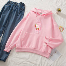 Harajuku Kawaii Strawberry Milk Graphic Sweatshirt Hoodies Women Streetwear Winter Plus Size Women Cotton Hoodie Cute Clothes 2024 - buy cheap