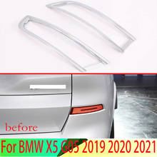 Para bmw x5 g05 2019 2020 2021 abs chrome refletor traseiro luz de nevoeiro lâmpada capa guarnição moldura quadro estilo decore 2024 - compre barato