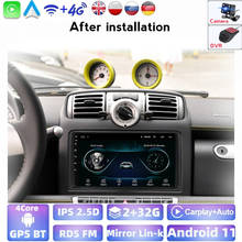 2+32G Android 11 Auto GPS Radio For Smart Fortwo W451 2006 2007 2008 2009 Multimedia IPS Screen NO DVD Carplay Support Camera 2024 - buy cheap