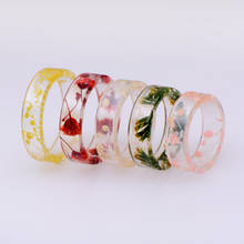 8 colors DIY Dried Flowers Epoxy Ring Transparent Resin Ring Party Jewelry Cute Resin Rings For Women Romantic Gifts 2024 - buy cheap