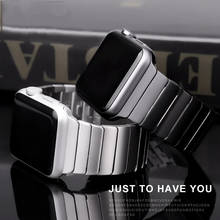 Link pulseira de aço inoxidável para apple watch, gen.6ª, pulseira para apple watch series 5, 4, 3, 2, 44mm, 44mm, iwatch 42mm, 38mm 2024 - compre barato