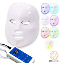 Mascarilla Facial con luz LED, máscara de belleza para el cuidado de la cara, terapia de fotones, rejuvenecimiento de la piel, eliminación de acné, antiarrugas, 7 colores 2024 - compra barato