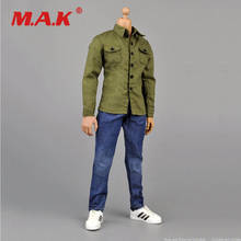 Zy5001 1/6 masculino exército verde casaco e calças jeans azul roupas terno modelos para 12 "figura de ação bonecas 2024 - compre barato