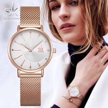 Shengke sk feminino assista topo da marca de luxo 2019 rosa ouro feminino pulseira relógio para senhoras relógio de pulso montre femme relogio feminino 2024 - compre barato