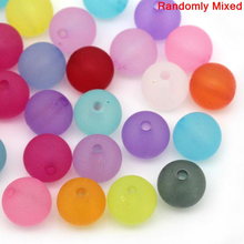 Doreen Box hot-  Acrylic Spacer Beads Mixed Frosted 10mm Dia,Hole:Approx 1.6mm,200PCs  (B25747) 2024 - buy cheap