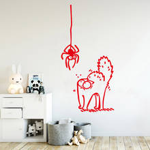 Adesivo de parede infantil assustado por aranha, decoração de casa, sala de estar, mural, arte, casca, à prova d'água, papel de parede de vinly 2024 - compre barato