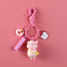 Hotsell coreia bonito rosa porco chaveiro chaveiro para mulheres menina sino animal saco chaveiro adorável chaveiros carro chaveiro presente da jóia 2024 - compre barato