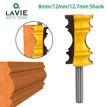LAVIE 1pc 8mm Shank 12mm 1/2 Large Elaborate Chair Rail Molding Router Bit Line Knife Tenon Cutter for Woodworking Tools C08-492 2024 - buy cheap