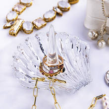 H & d anel de cristal em forma de vieira, estatueta vintage com suporte, bandeja de joias, decoração para casa, casamento, presente de noivado feminina 2024 - compre barato