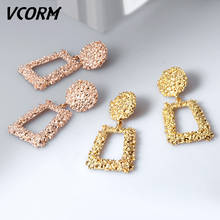 VCORM Statement Geometric Long Metal Drop Earrings for Women Fashion Vintage Big Gold Silver Color Dangle Earring 2020Jewelry 2024 - buy cheap