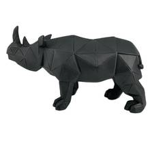 Geometric rhinoceros statue decoration artware sculpture statue decor home decoration accessories esculturas escultura gift 2024 - buy cheap