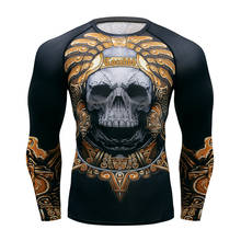 Быстросохнущая Мужская футболка Muay с длинным рукавом Rashguard, компрессионная футболка для бокса, облегающие футболки для кикбоксинга, одежда для боевых искусств 2024 - купить недорого