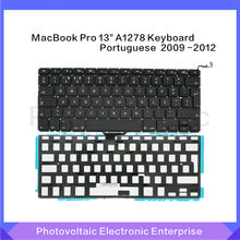 Teclado português para macbook, teclado para macbook pro 13.3 "a1278 com retroiluminação 2009 2010 2011 2012 anos 2024 - compre barato