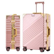 20"24"26"29''Aluminum Luggage PC Shell Trolley Suitcase Metal Drawbar Rolling Luggage Suitcase Carry on Luggage Boarding Case 2024 - buy cheap