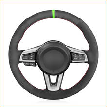MEWANT Black Suede Hand Sew Comfortable Soft Steering Wheel Cover for Mazda MX5 MX-5 2016 2017 2018 2019 2020 2024 - buy cheap