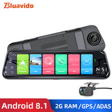 Bluavido 10 дюймов 4G Android зеркало заднего вида DVR 1080P видеорегистратор GPS навигация ADAS ночное видение двойной объектив Автомобильный видеорегистратор 2024 - купить недорого
