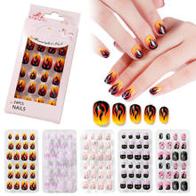 24PCS/Lot Fashion False Nail Tips Press On Children Cartoon Full Cover Kid Glue Self Fake Nail Art for Girls Manicure Tips 2024 - buy cheap