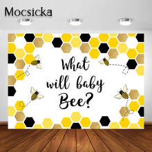 Mocs-fundo de abelha tipo favo de mel, faixa de fundo, decoração para festas, chá de bebê, abelha 2024 - compre barato