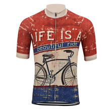 Life is a beautiful ride Cycling Jerseys Men Short Sleeve Bike Shirts Retro Cycling Clothing Ropa Maillot Ciclismo cajastur 2024 - buy cheap