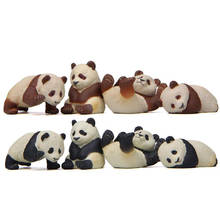Figuras de acción Kawaii de PVC para niños, muñecos en miniatura de Panda, animales, regalos de Navidad, 4 unids/set por Set 2024 - compra barato