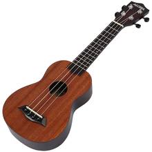 Aloha 21 Polegada ukulele iniciante soprano ukulele sapele madeira 4 cordas guitarra mogno pescoço delicado afinação peg 2024 - compre barato