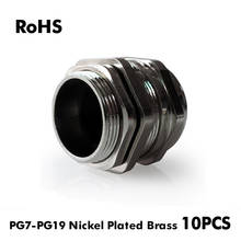 10pcs IP68 PG7 for 3-6.5mm PG9 PG11 PG13.5 PG16 PG19 Wire Cable CE Waterproof Nickel-plated Brass Cable Gland Connector 2024 - buy cheap